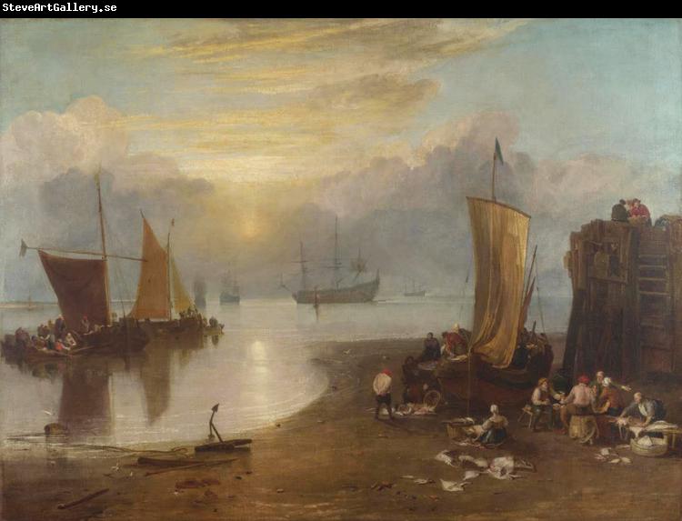 Joseph Mallord William Turner Sun rising tyhrough vapour:Fishermen cleaning and selling  fish  (mk31)